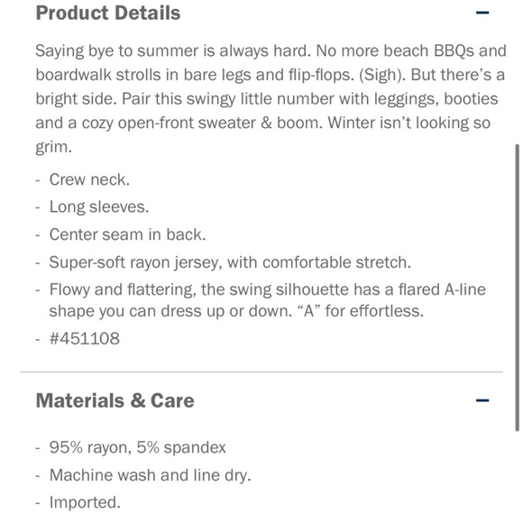 Old Navy Jersey Long Sleeve Swing Dress - Picture 5 of 5